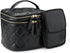 Essentials Women’s Quilted Makeup Bag with Brush Storage, Dual Compartments and Carry Handle