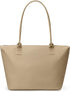 KALIDI Khaki Large Nylon Tote Bag for Women with Zip – Waterproof Lightweight Shoulder Handbag