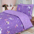100% Cotton Kids Children's Bedding Set Reversible Duvet Cover with Pillowcase-Unicorn Purple