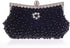 HONGCI Faux Black Pearl Rhinestone Clutch Bag – Women’s Bridal Wedding and Prom Evening Handbag