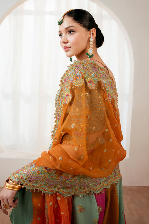 Baroque Embroidered Silk Suit UF-4036