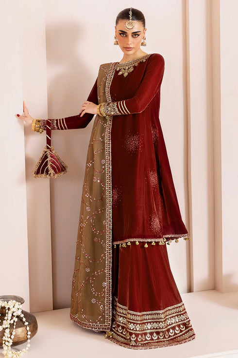 jazmin Embroidered Velvet Suit CVF D-07