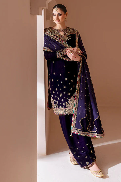 jazmin Embroidered Velvet Suit CVF D-08