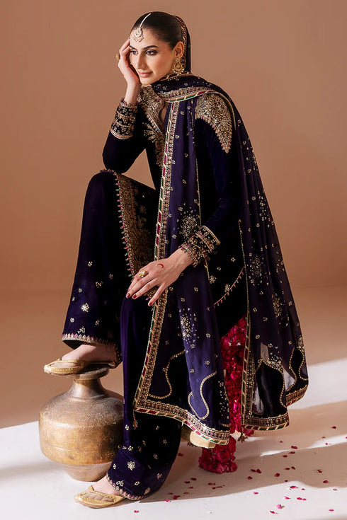 jazmin Embroidered Velvet Suit CVF D-08
