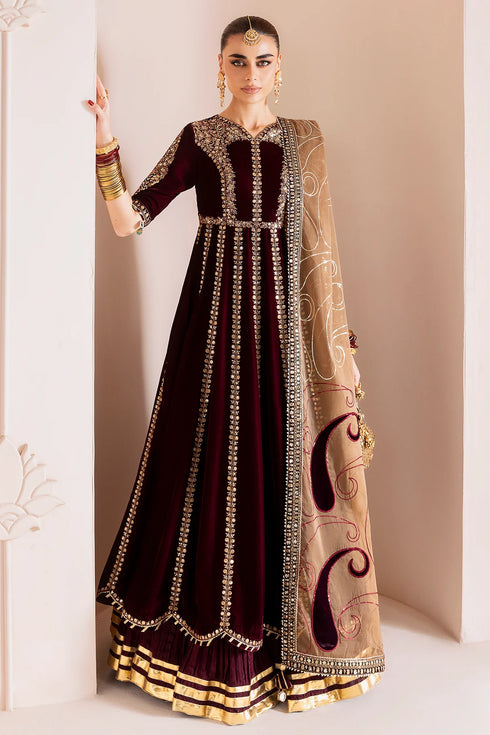 jazmin Embroidered Velvet Suit CVF D-12