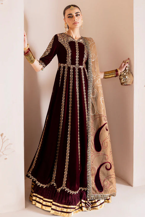 jazmin Embroidered Velvet Suit CVF D-12