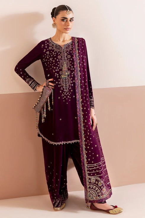 jazmin Embroidered Velvet Suit CVF D-05