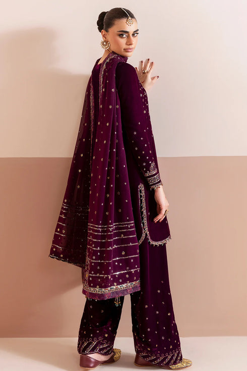 jazmin Embroidered Velvet Suit CVF D-05
