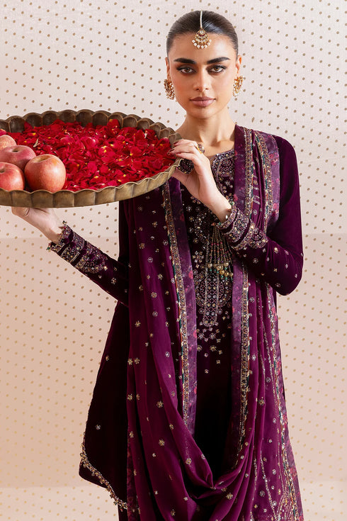 jazmin Embroidered Velvet Suit CVF D-05