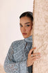 Farasha Embroidered Chiffon Suit Pale Slate