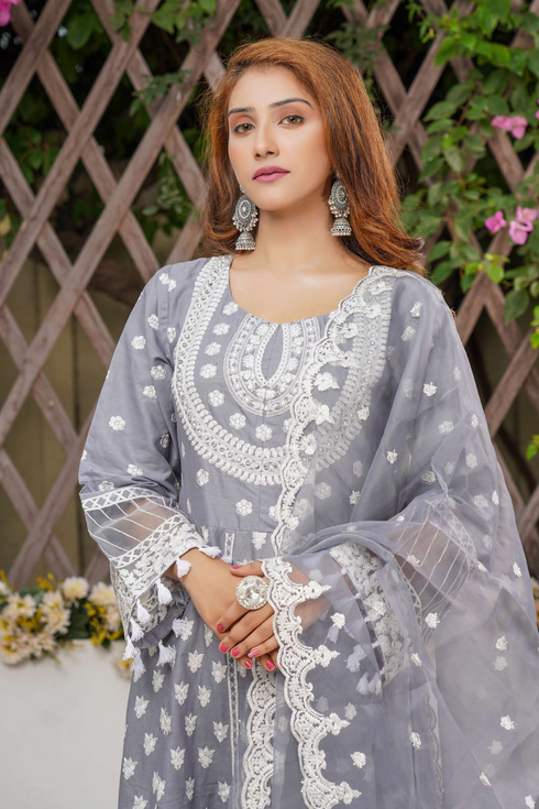 UB Fashion Embroidered Cotton 3 Piece Suit UB-104