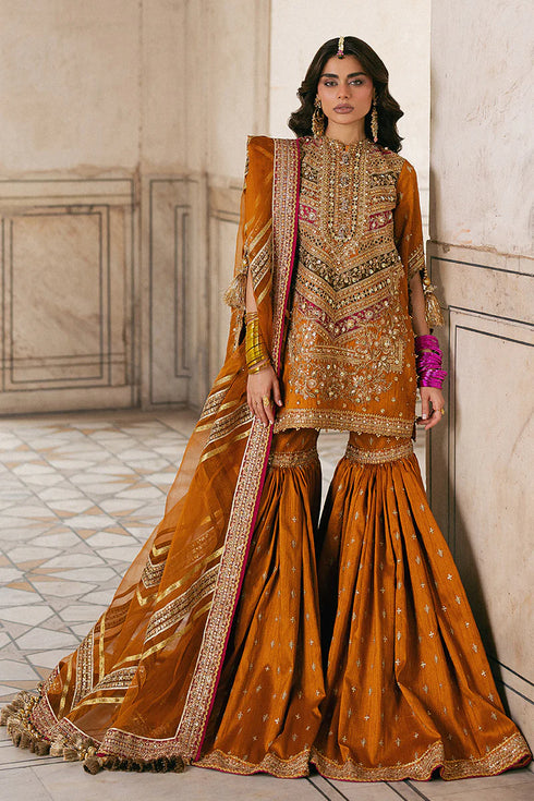 Mohsin Naveed Ranjha Embroidered Indian Silk Suit Ranjish