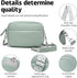 Women’s Light Green Small PU Leather Crossbody Camera Bag with Two Straps