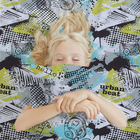 100% Cotton Kids Children's Bedding Set Reversible Duvet Cover with Pillowcase-Urban Beats