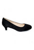 Women Round Toe Kitten Heel Shoes Navy Suede G-20