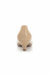 Women Round Toe Kitten Heel Shoes Nude Patent G-20