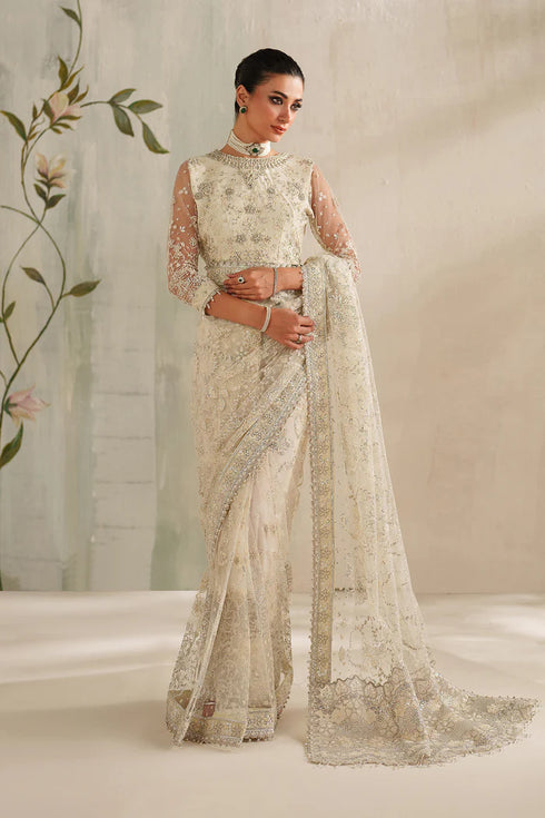 Baroque Embroidered Net Saree UF-4372