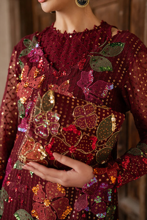 Iznik Embroidered Chiffon 3 Piece Suit ILC-05