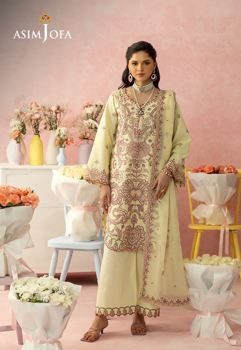 Asim Jofa Embroidered Lawn 3 Pcs Suit AJULW-09