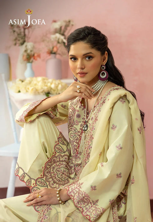 Asim Jofa Embroidered Lawn 3 Pcs Suit AJULW-09