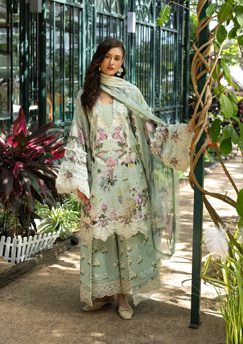 Elaf Digital Printed Lawn Suit ESA-4B MINT MEADOW
