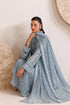 Farasha Embroidered Chiffon Suit Pale Slate