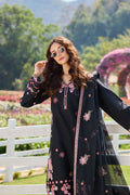 Farasha Embroidered Lawn 3 Piece Suit Dark Passion