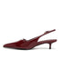 Women's Burgundy Slingback Kitten Heel Pointed Toe Shoes Latex Insole — G-56955-5