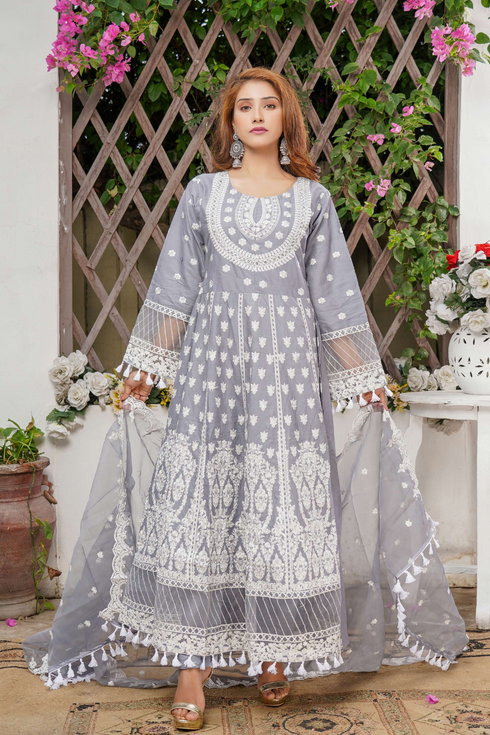 UB Fashion Embroidered Cotton 3 Piece Suit UB-104