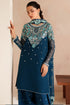 Farasha Embroidered Chiffon Suit Cobalt Haze