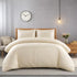 3 Piece Satin Stripe Duvet Cover Set with Pillowcases – Soft Breathable Hotel Style Bedding
