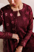 Farasha Embroidered Chiffon Suit Crimson Grace