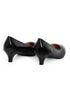 Women Round Toe Kitten Heel Shoes Black patent G-20 PLUS
