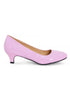 Women Round Toe Kitten Heel Shoes Pink Patent G-20 PLUS