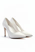 White Matte Drag Queen Pointed Toe Court Shoes – G-924