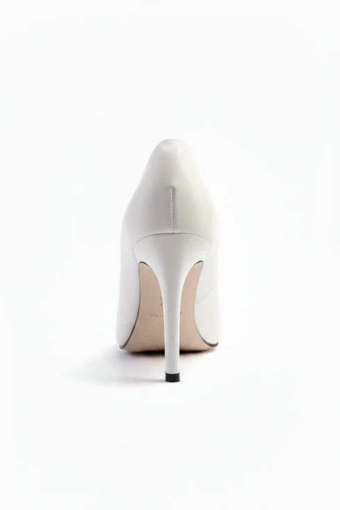 White Matte Drag Queen Pointed Toe Court Shoes – G-924