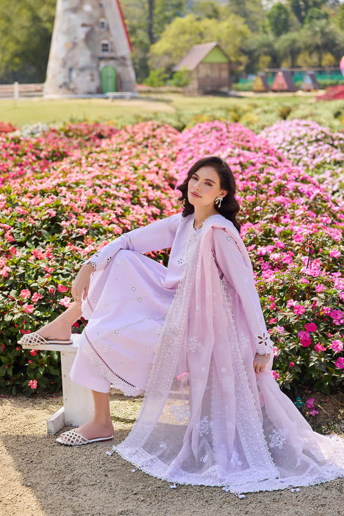 Farasha Embroidered Lawn 3 Piece Suit Blush Muse