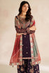 Farasha Embroidered Chiffon Suit Rosette Glow