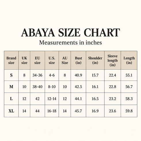 Women’s Abaya Maxi Dress with Tie Cuffs and Concealed Zip