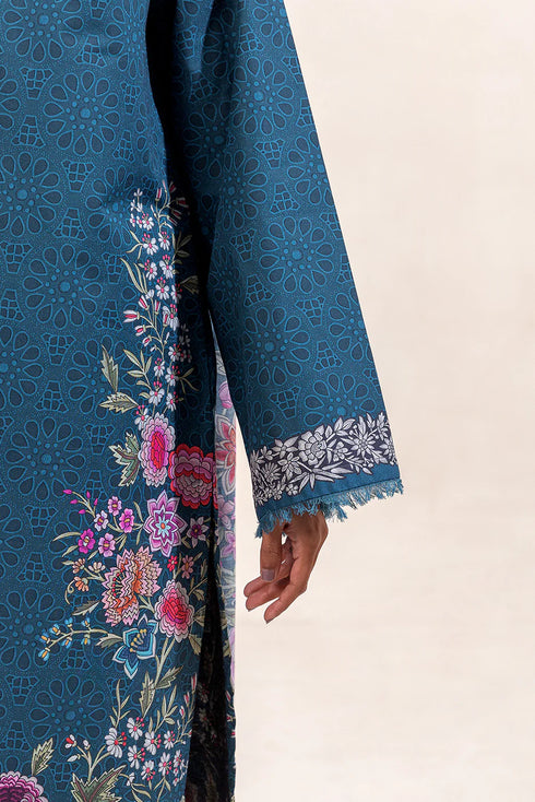 Beechtree Printed Blended Lawn Suit SAPPHIRE BLUE BT-03