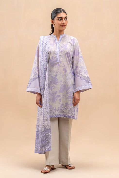 Beechtree Printed Blended Lawn Suit LAVENDER BAY BT-06