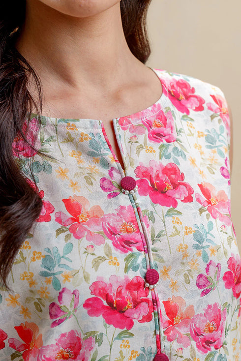 Beechtree Printed Blended Lawn Suit VERDANT HEM BT-08