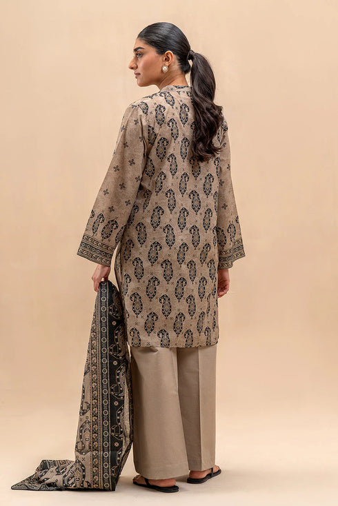 Beechtree Printed Blended Lawn Suit BEIGE VERVE BT-07