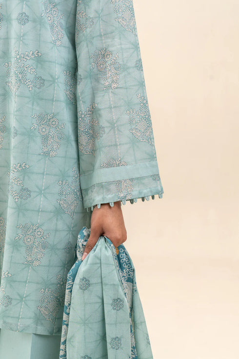 Beechtree Printed Blended Lawn Suit TURQUOISE GRACE BT-05