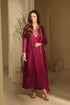 Azure Embroidered Net Suit Berry Royale