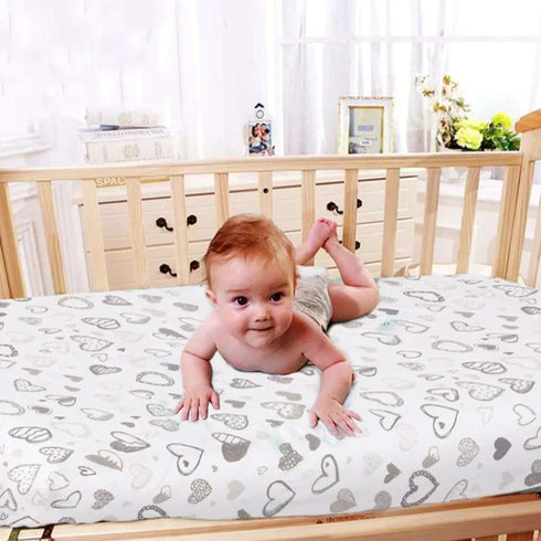 Cot Bed Sheets Super Soft Breathable Polycotton Fitted Sheet - Heart