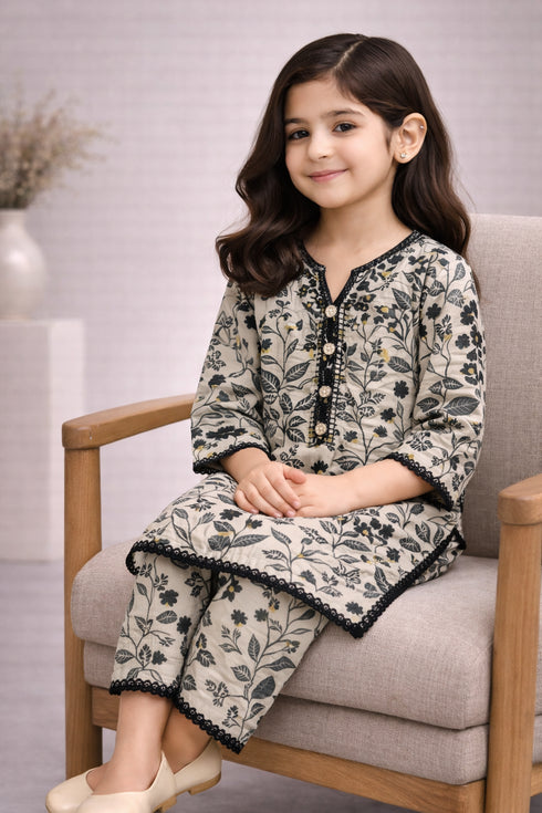 Girls Printed Coton 2PC Suit EN-05