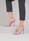 Women's Pink Patent Ankle Strap Stiletto Court Shoes Pointed Toe 221