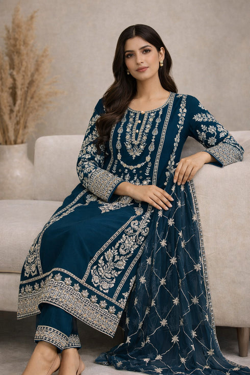 Baba Posh Embroidered Chiffon 3PC Suit BP-11