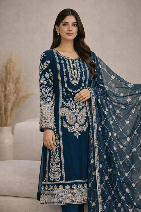 Baba Posh Embroidered Chiffon 3PC Suit BP-11